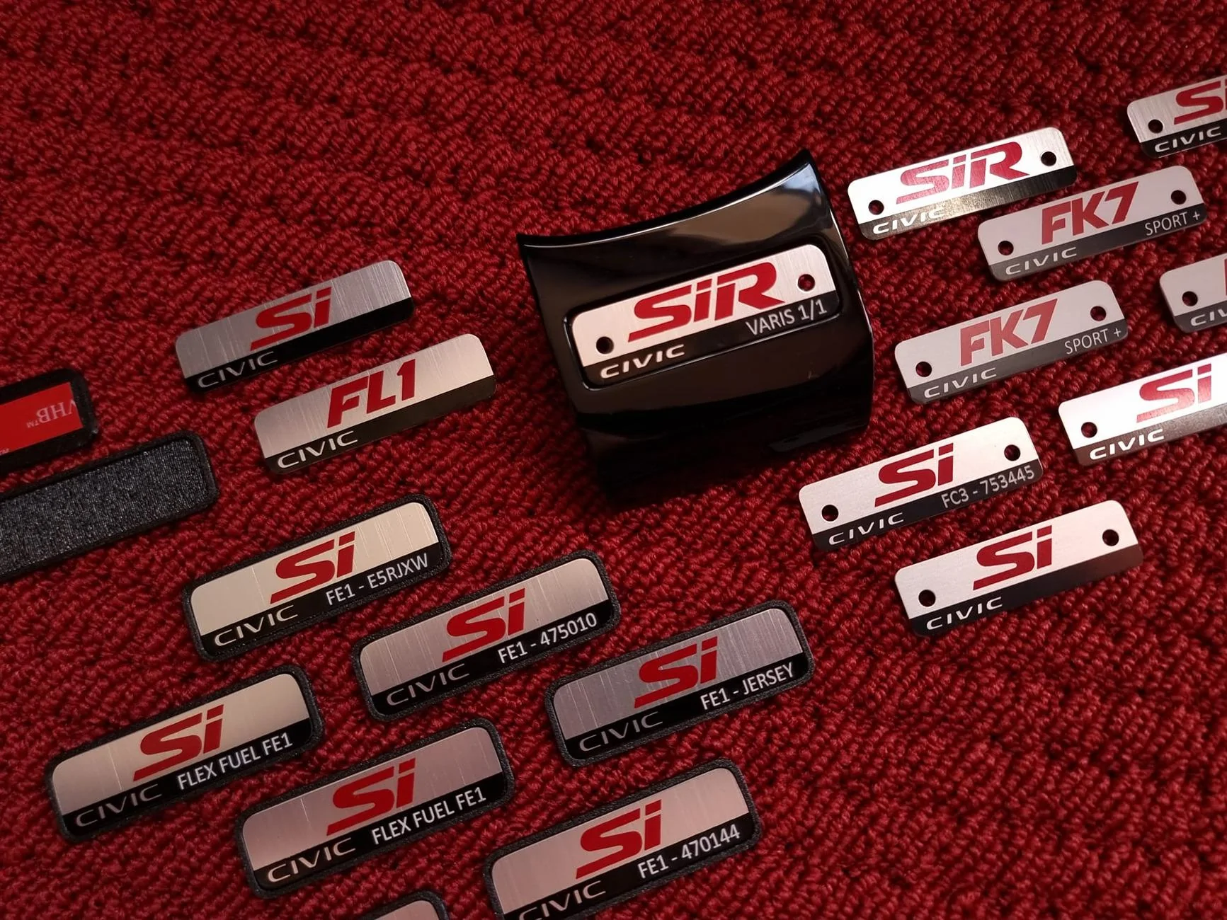 11th Gen Honda Civic FL5 style dashboard serial number plates Si & FL1 1