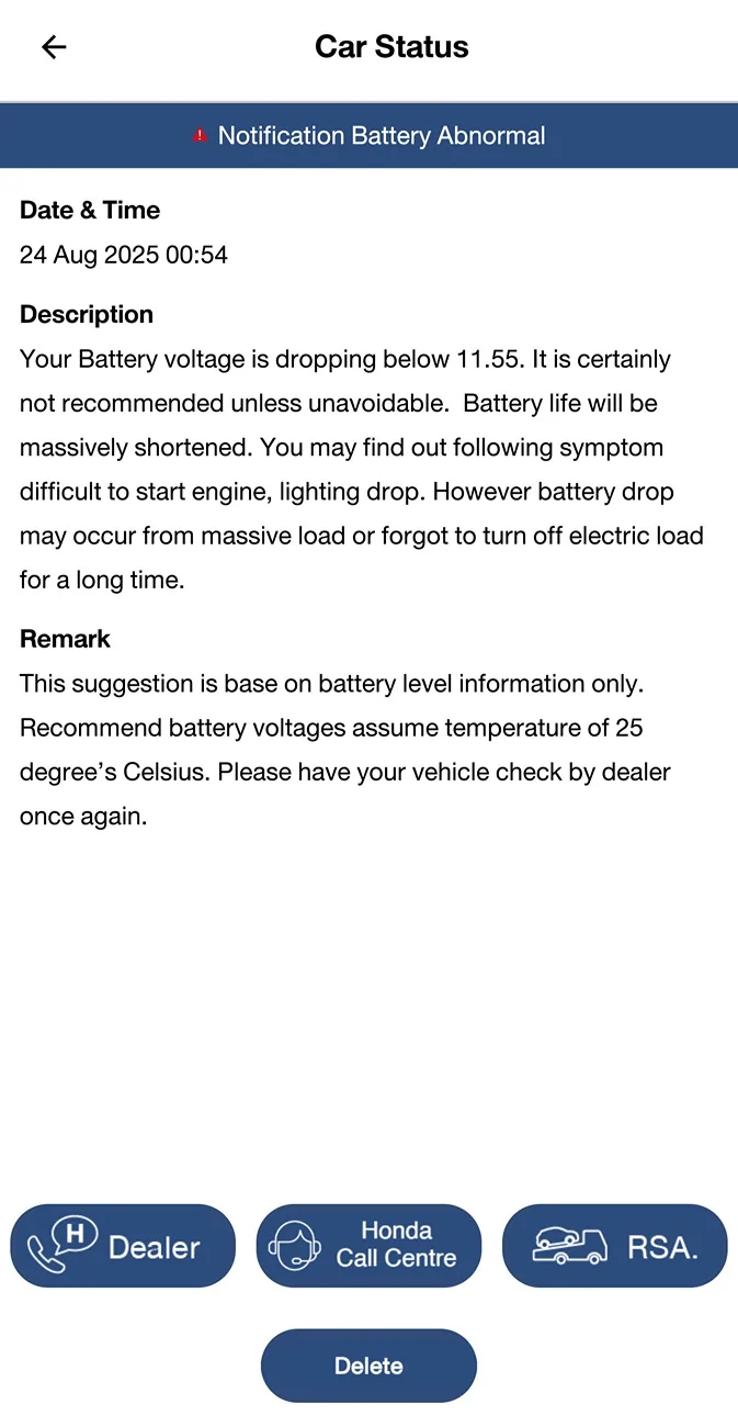 11th Gen Honda Civic Battery voltage drop 1000001850