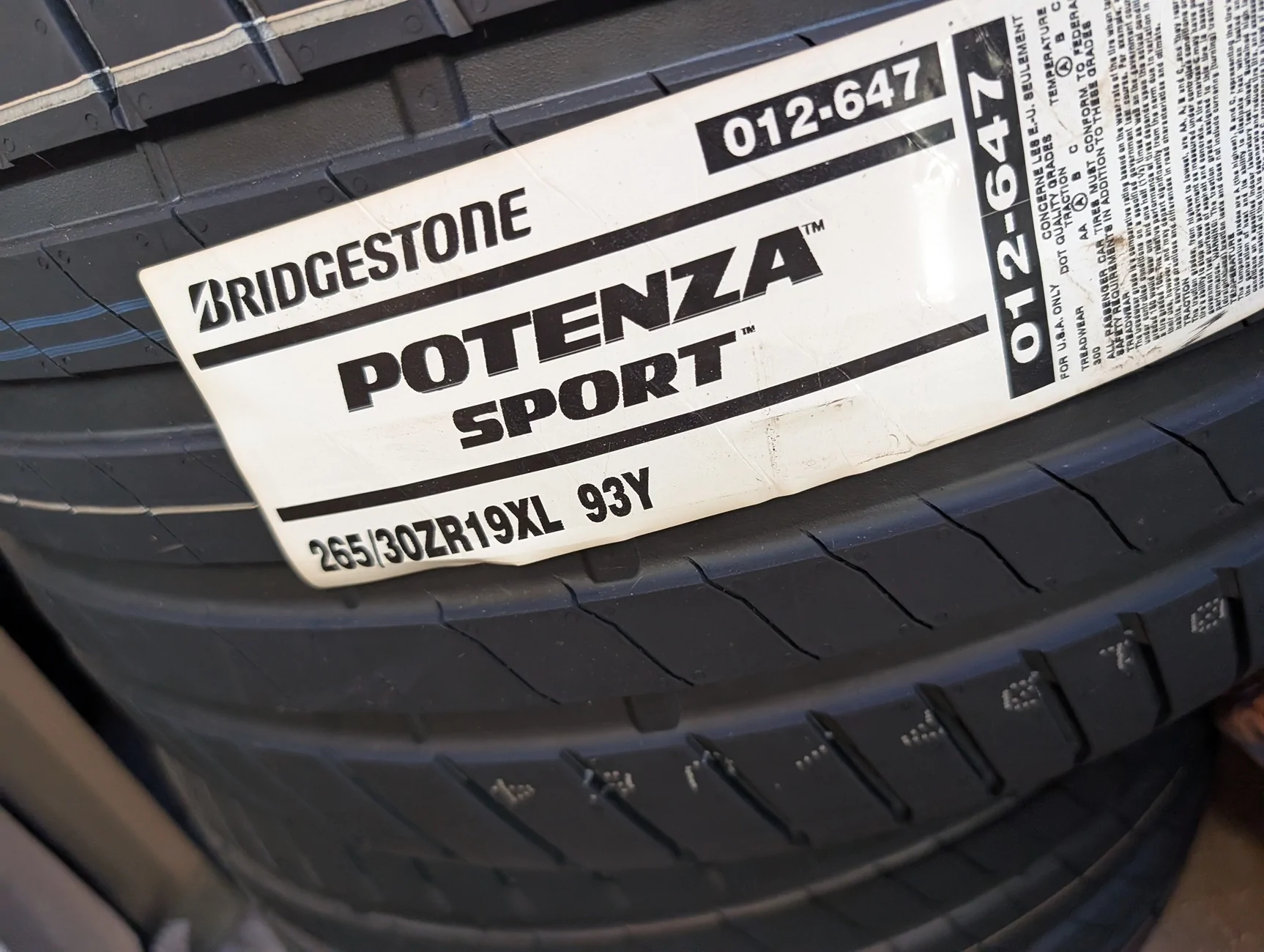 11th Gen Honda Civic FS: 4 New Bridgestone Potenza Tires 1000007782