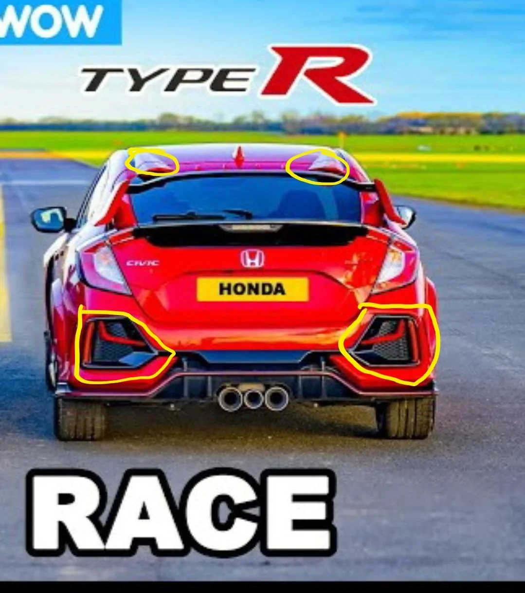 11th Gen Honda Civic Fl5 rear reminds me of Toyota CHR SUV 1000037999