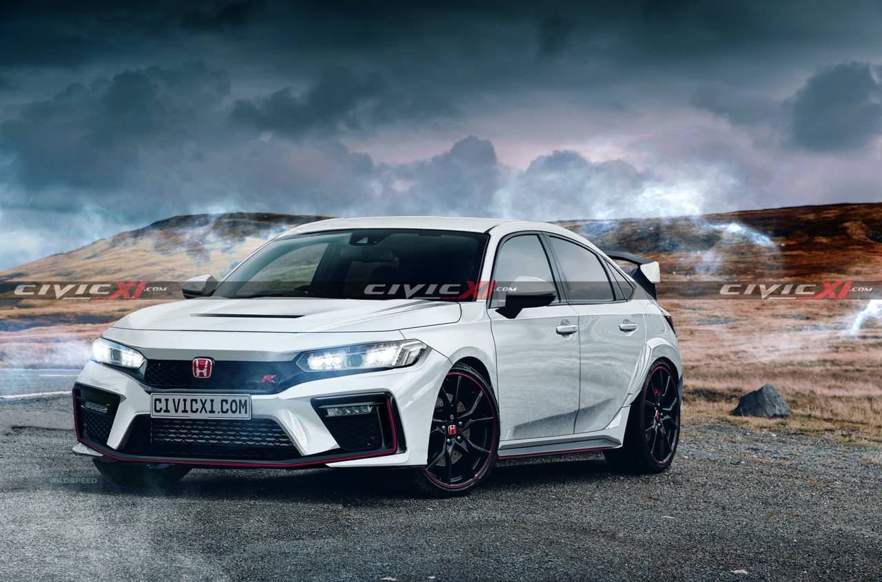11th Gen Honda Civic Here's what the next-gen 2022-2023 Civic Type R will look like 11th-gen-Civic-TYPE-R-Front-White
