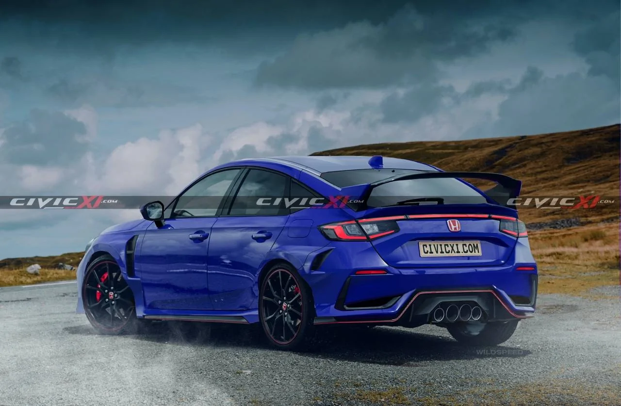 11th Gen Honda Civic Here's what the next-gen 2022-2023 Civic Type R will look like 11th-gen-Civic-TYPE-R-Rear-Blu