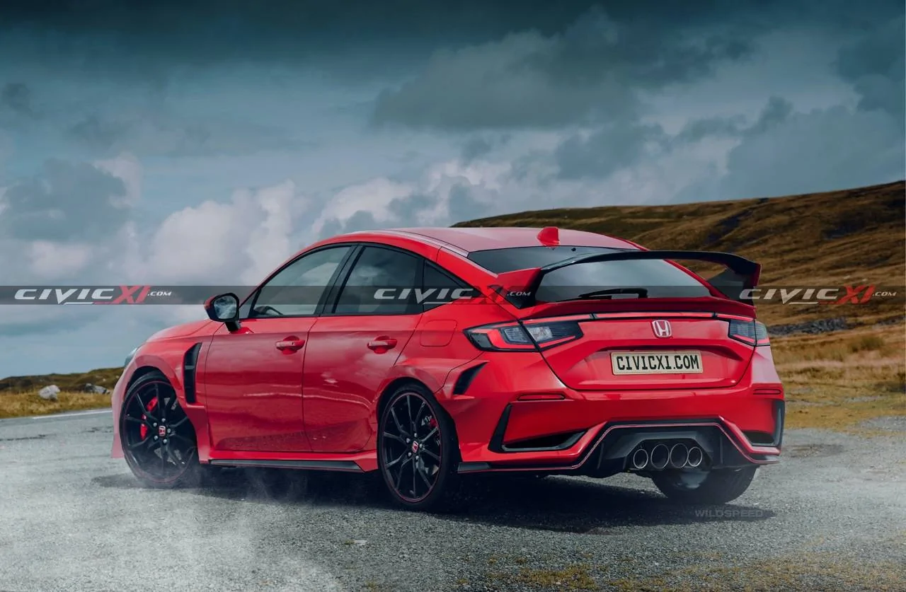 11th Gen Honda Civic Here's what the next-gen 2022-2023 Civic Type R will look like 11th-gen-Civic-TYPE-R-Rear-Red