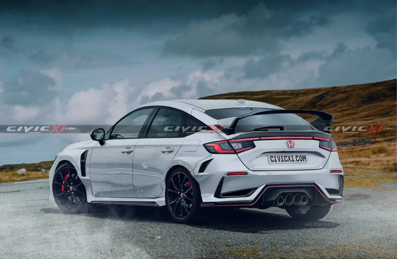 11th Gen Honda Civic Here's what the next-gen 2022-2023 Civic Type R will look like 11th-gen-Civic-TYPE-R-Rear-Whit