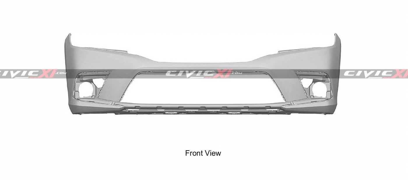 11th Gen Honda Civic 2022 Civic (11th gen) Dashboard, Steering Wheel, Bumpers, Lighting Revealed 11th-generation-Civic-Front-Bumper-3