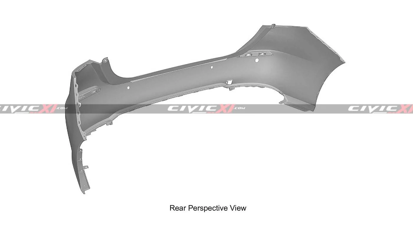 11th Gen Honda Civic 2022 Civic (11th gen) Dashboard, Steering Wheel, Bumpers, Lighting Revealed 11th-generation-Civic-Rear-Bumper-2