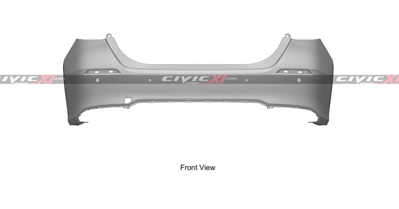 11th Gen Honda Civic 2022 Civic (11th gen) Dashboard, Steering Wheel, Bumpers, Lighting Revealed 11th-generation-Civic-Rear-Bumper-3