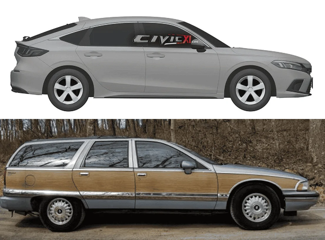 11th Gen Honda Civic Exclusive: 11th Gen 2022 Civic (Hatchback) Fully Revealed in Official Honda Patent Images 11thModernStationWagon