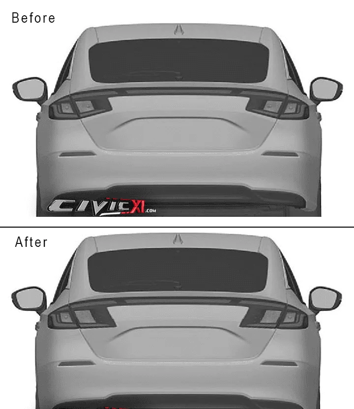 11th Gen Honda Civic Exclusive: 11th Gen 2022 Civic (Hatchback) Fully Revealed in Official Honda Patent Images 11thREARPROPosition