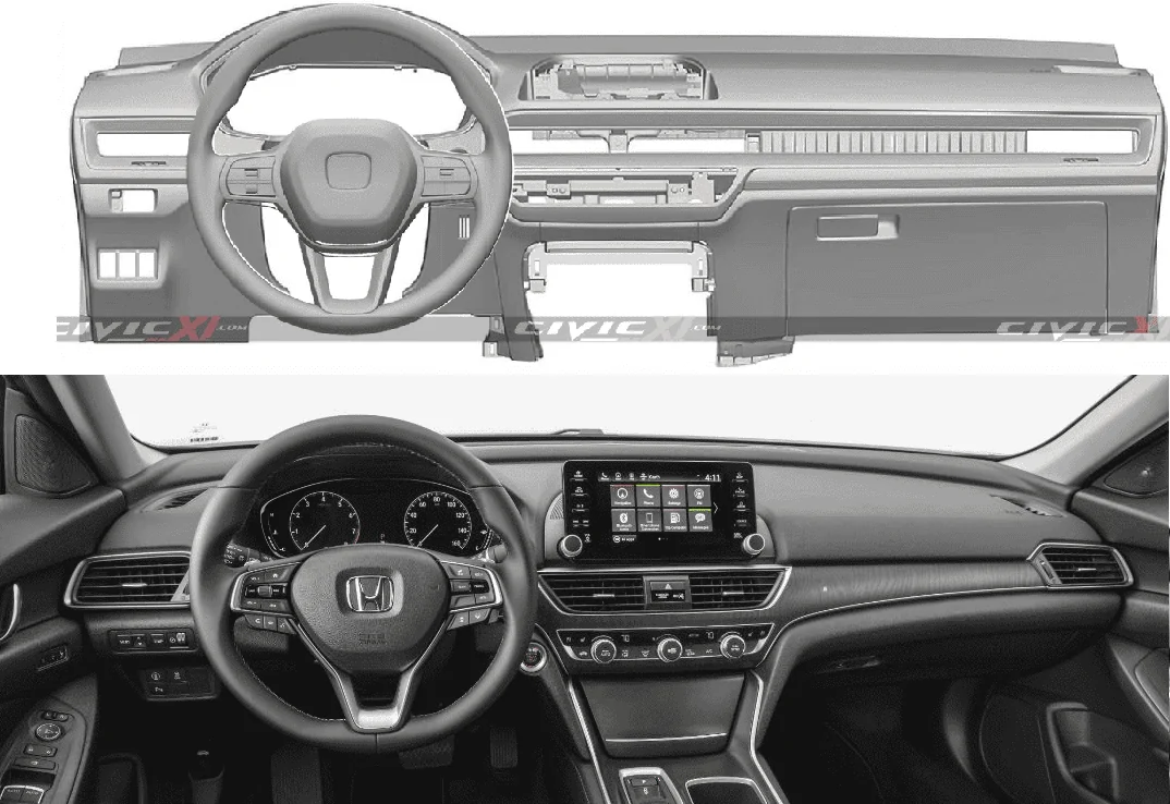 11th Gen Honda Civic 2022 Civic (11th gen) Dashboard, Steering Wheel, Bumpers, Lighting Revealed 1602663471145