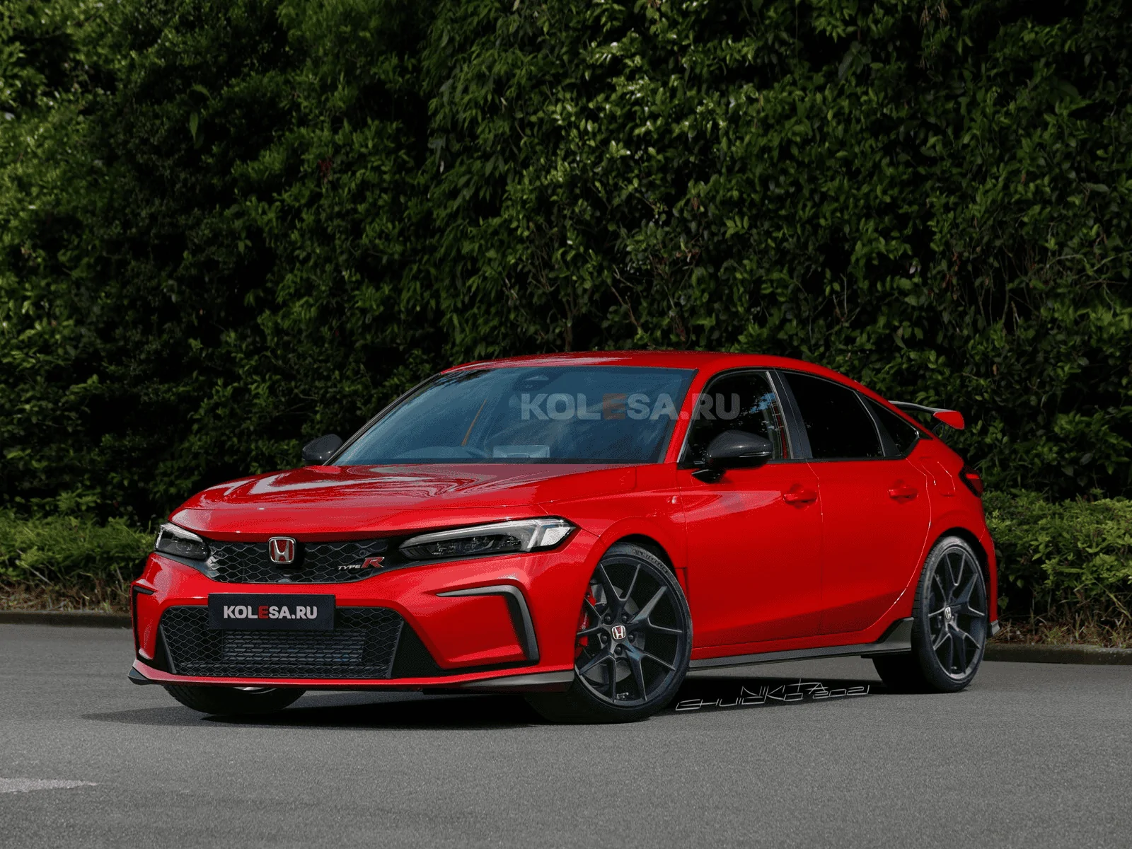 11th Gen Honda Civic 2023 Civic Type R Rendering based on Honda Teaser Images 1633989388798