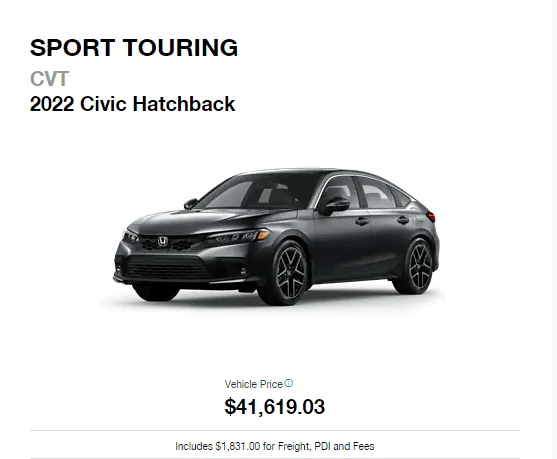 11th Gen Honda Civic Hatchback and Sedan pricing (US vs Canada) 1634305597048