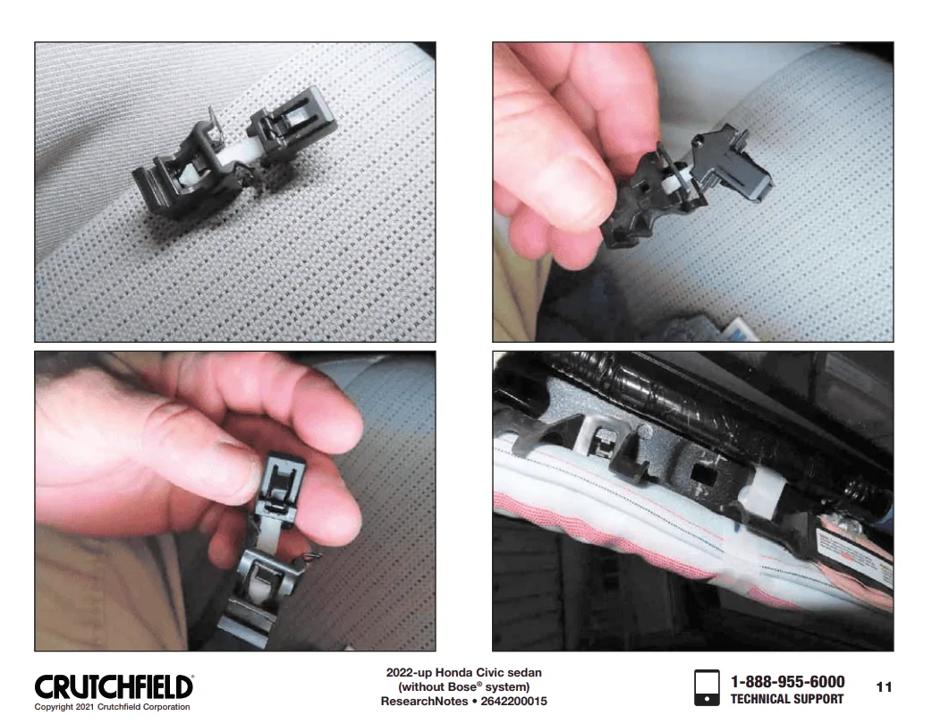 11th Gen Honda Civic A-Pillar clip front driver (routing dash cam wires behind A-Pillar) 1639433530921