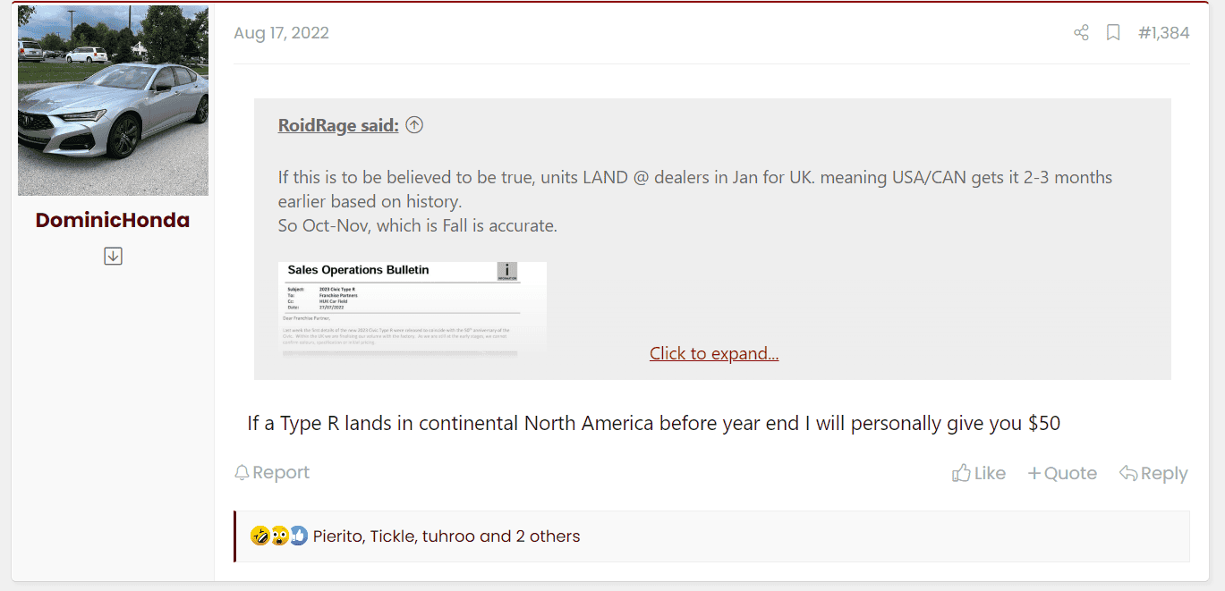 11th Gen Honda Civic 2023 Civic Type R Waitlist / Deposit / Reservations List - Check in here! 1668628564028
