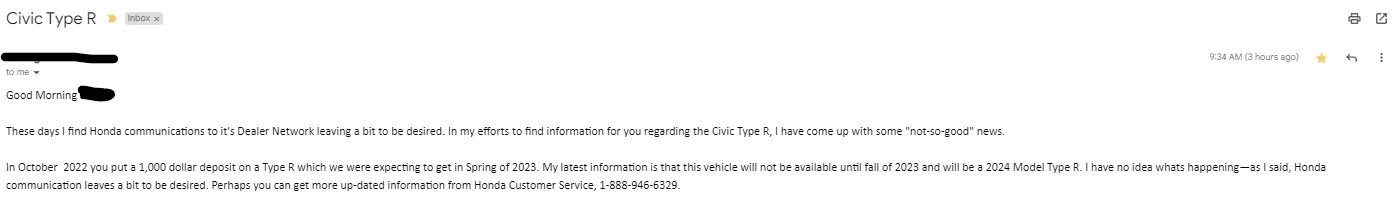 11th Gen Honda Civic Canadian dealer asked what colour Type R I want 1677606677168