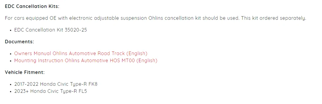 11th Gen Honda Civic Ohlins EDC 1691018858191