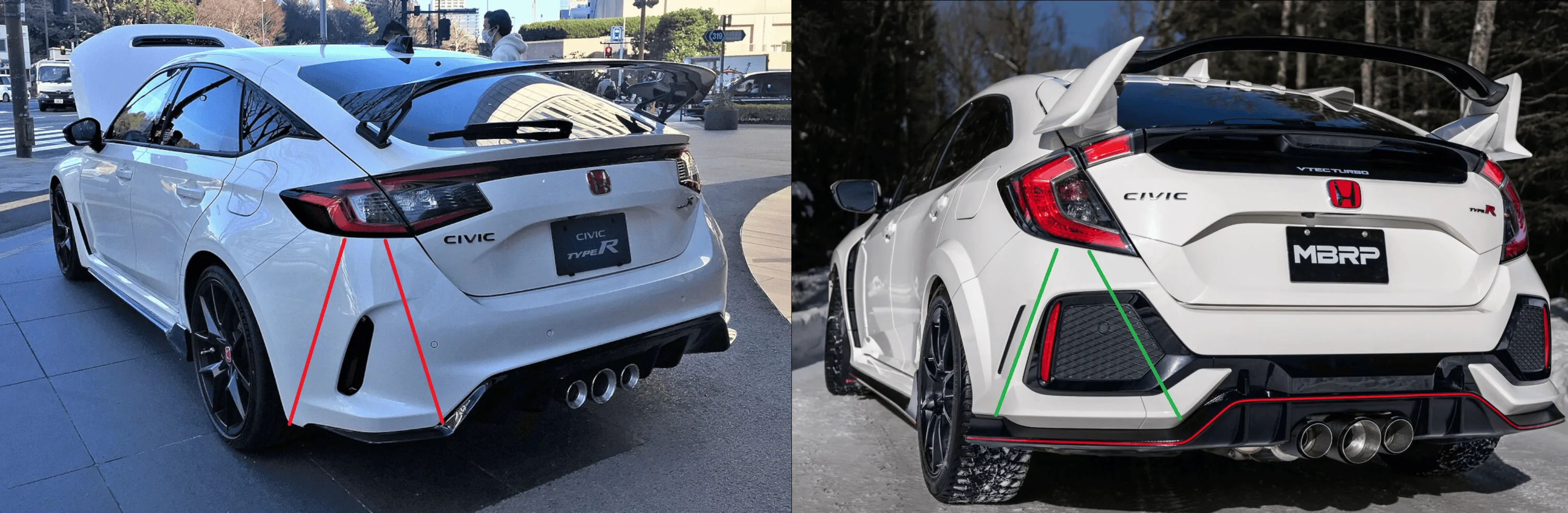 11th Gen Honda Civic Fl5 rear and front bumper quite tall. When did this new trend begin? 1699832280928