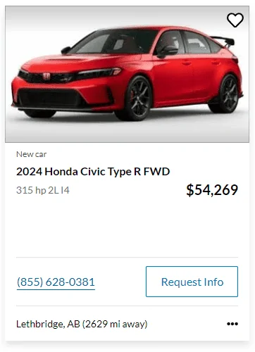 11th Gen Honda Civic Canadian dealer asked what colour Type R I want 1702078191627