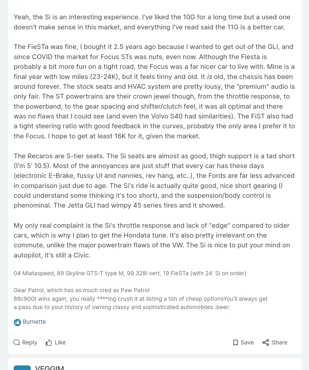 11th Gen Honda Civic Fiesta ST/ Focus ST comparison. 1705283730788