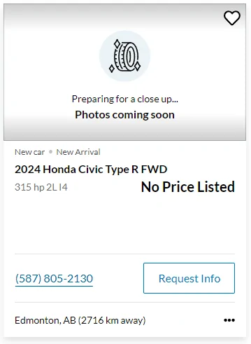 11th Gen Honda Civic Canadian dealer asked what colour Type R I want 1707284316002