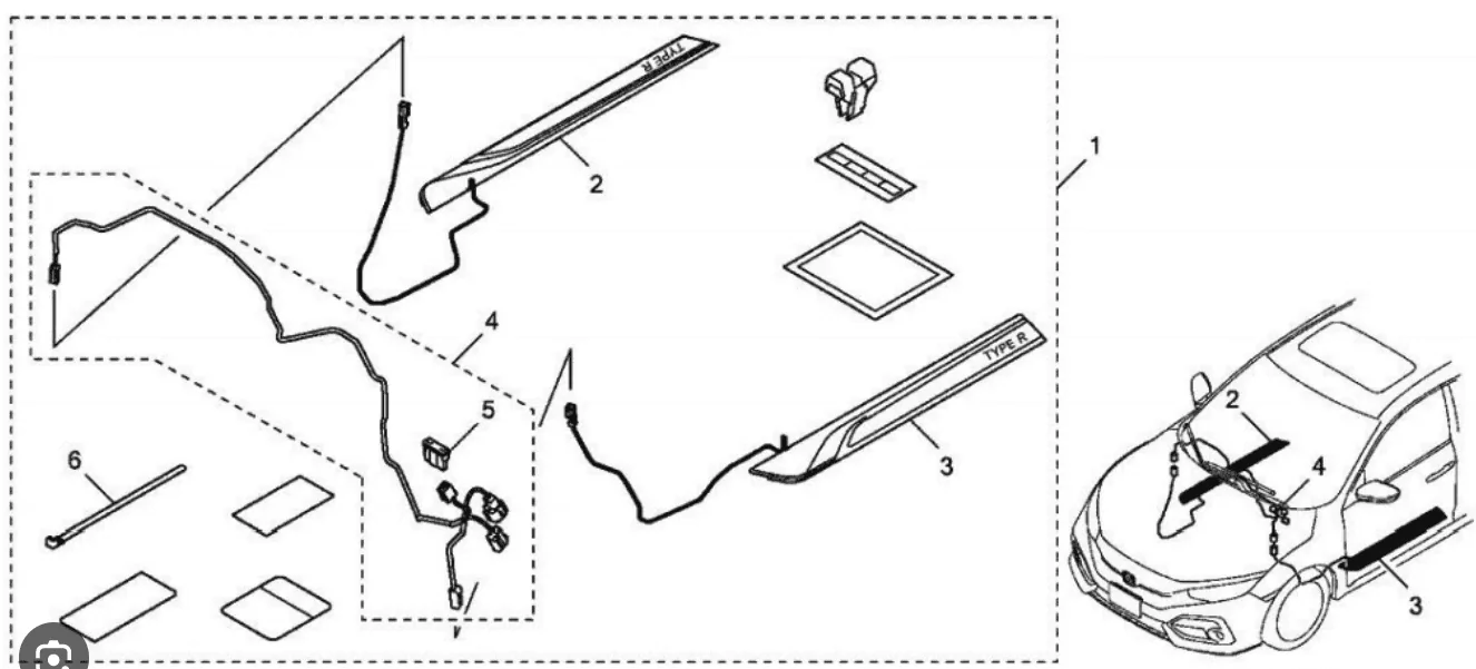 11th Gen Honda Civic OEM+ Illuminated Door Sills - FL5 and Si 1707881050906