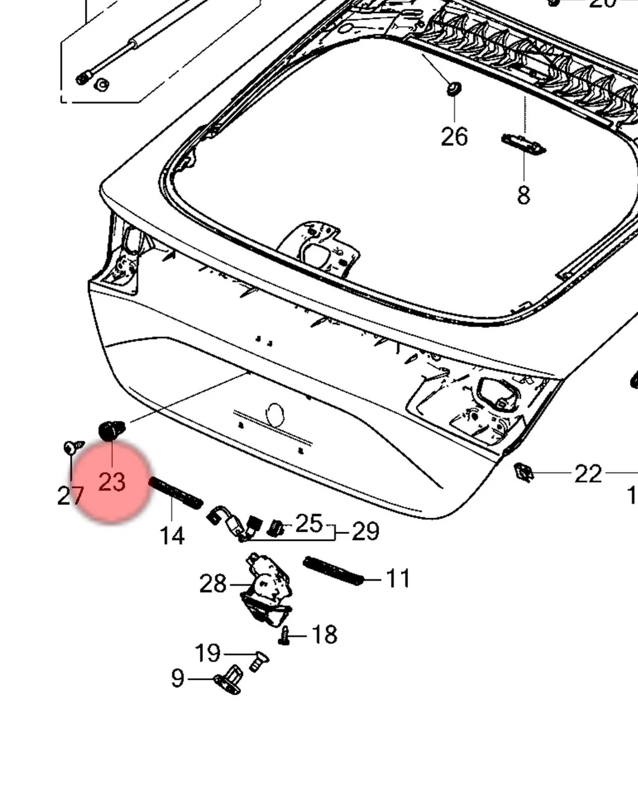 11th Gen Honda Civic Stripped License Plate Bolt Housing 1712194111886-w7