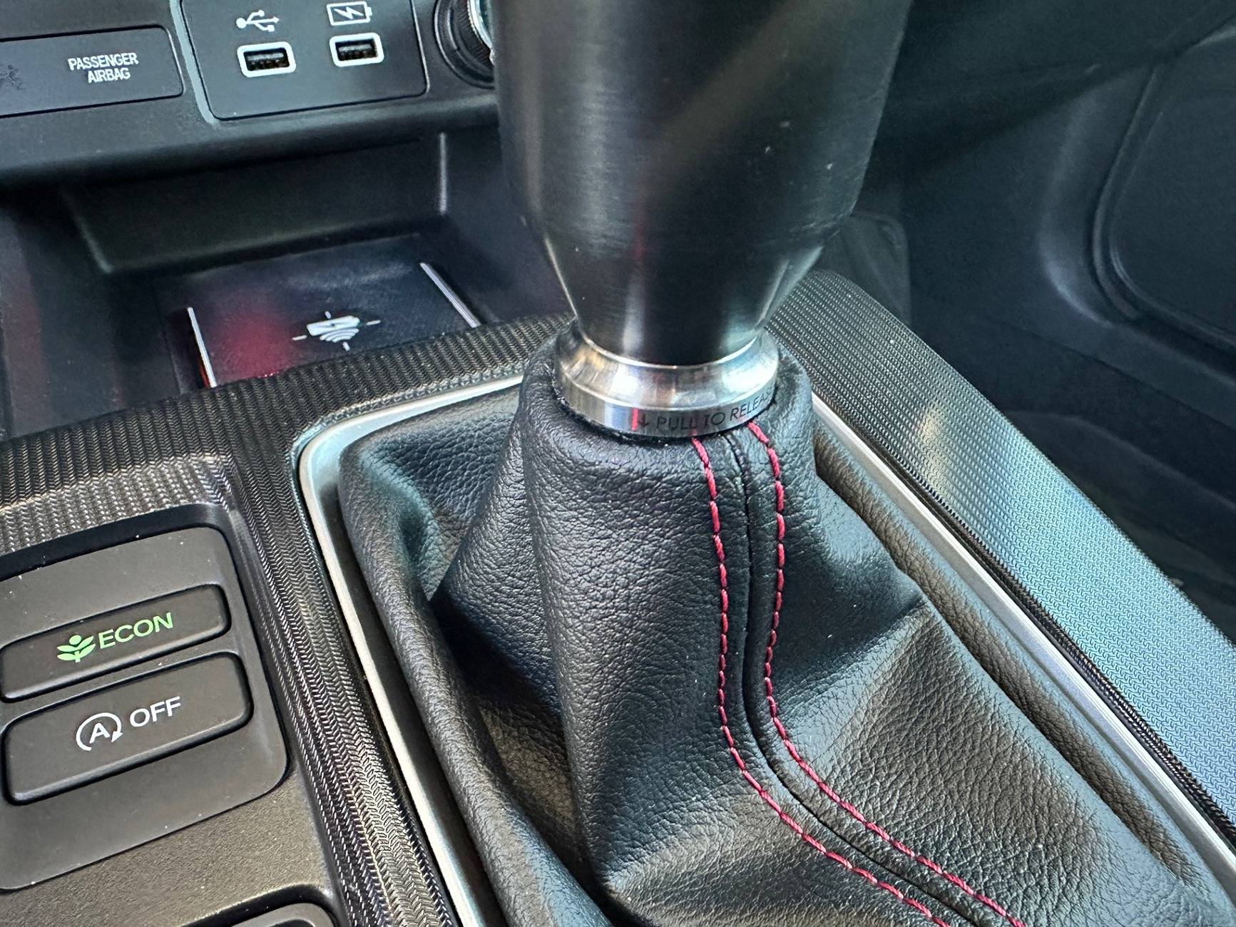 11th Gen Honda Civic Acuity Shift Boot Collar and ESCO-T6 Shift Knob in Red 1740271016127-kx