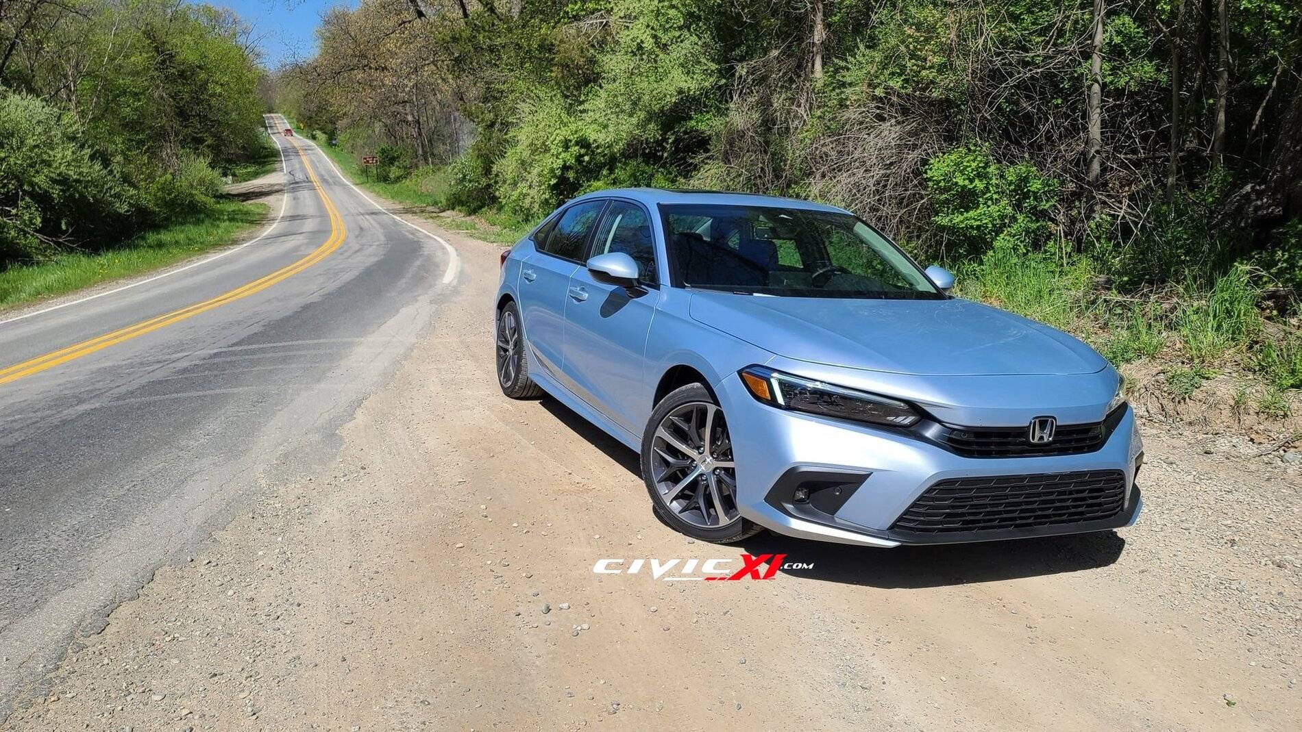 11th Gen Honda Civic Morning Mist Blue 2022 Civic Real-World Sighting 2022-civic-morning-mist-blue-metallic-outsid