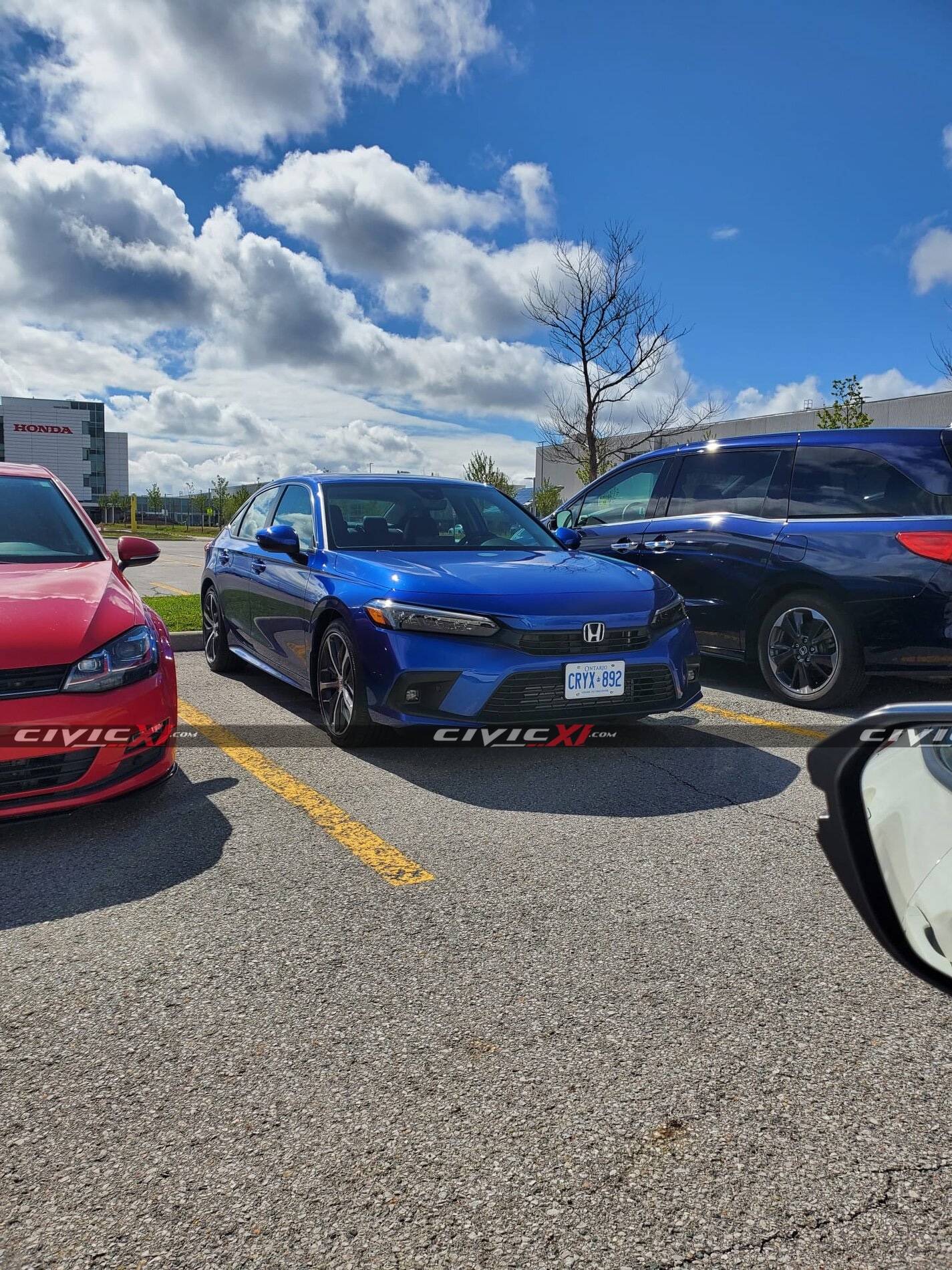 11th Gen Honda Civic 2022 Civic Sedan Aegean Blue Metallic Spotted in Honda HQ Parking Lot. 2022-civic-sedan-aegean-blue-honda-hq-parking-lot-1