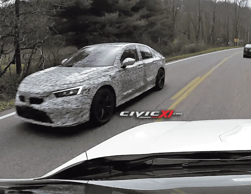 11th Gen Honda Civic 2022 Civic Si Test Mules Spotted Testing With Current Si Sedan 2022 Civic Si Sedan Spied 1