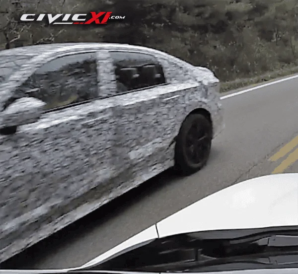 11th Gen Honda Civic 2022 Civic Si Test Mules Spotted Testing With Current Si Sedan 2022 Civic Si Sedan Spied 4