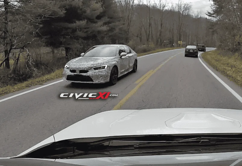 11th Gen Honda Civic 2022 Civic Si Test Mules Spotted Testing With Current Si Sedan 2022 Civic Si Sedan Spied 5