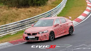 11th Gen Honda Civic 2022 Silver Civic Touring posing outside production plant 2022-civic-type-r-nurburgring-track-testing-6 2