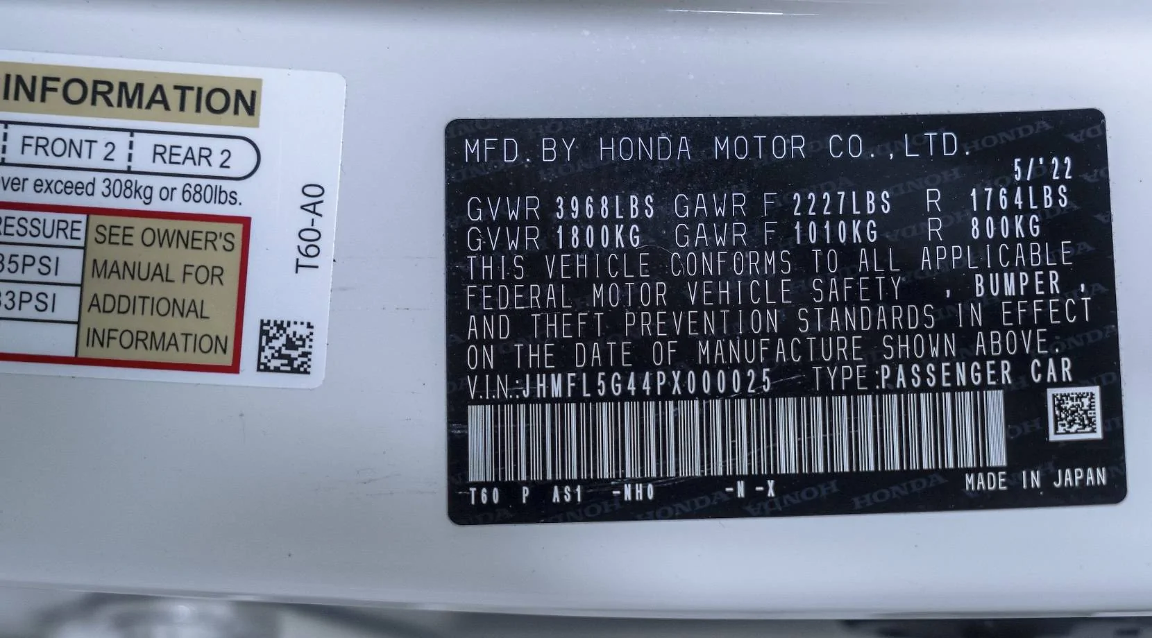11th Gen Honda Civic GVWR Weight = 3968 LBS. And 2023 Civic Type R Will Be Made in Japan! 🇯🇵 2023 Civic Type R GVWR weight