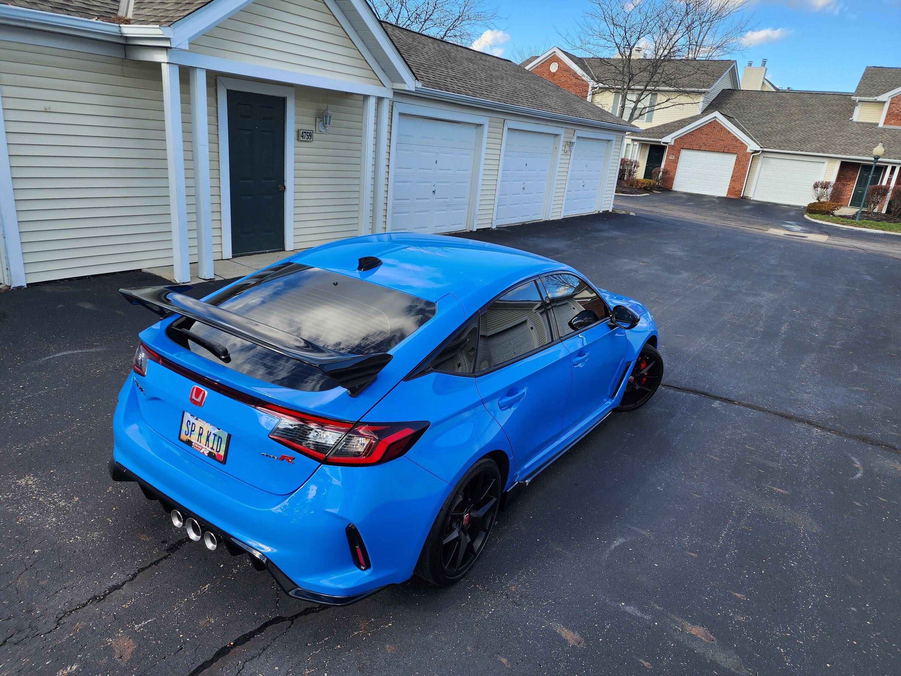11th Gen Honda Civic Paint pulling from front bumper during PPF install (2023 Boost Blue Type R) 20230119_132654
