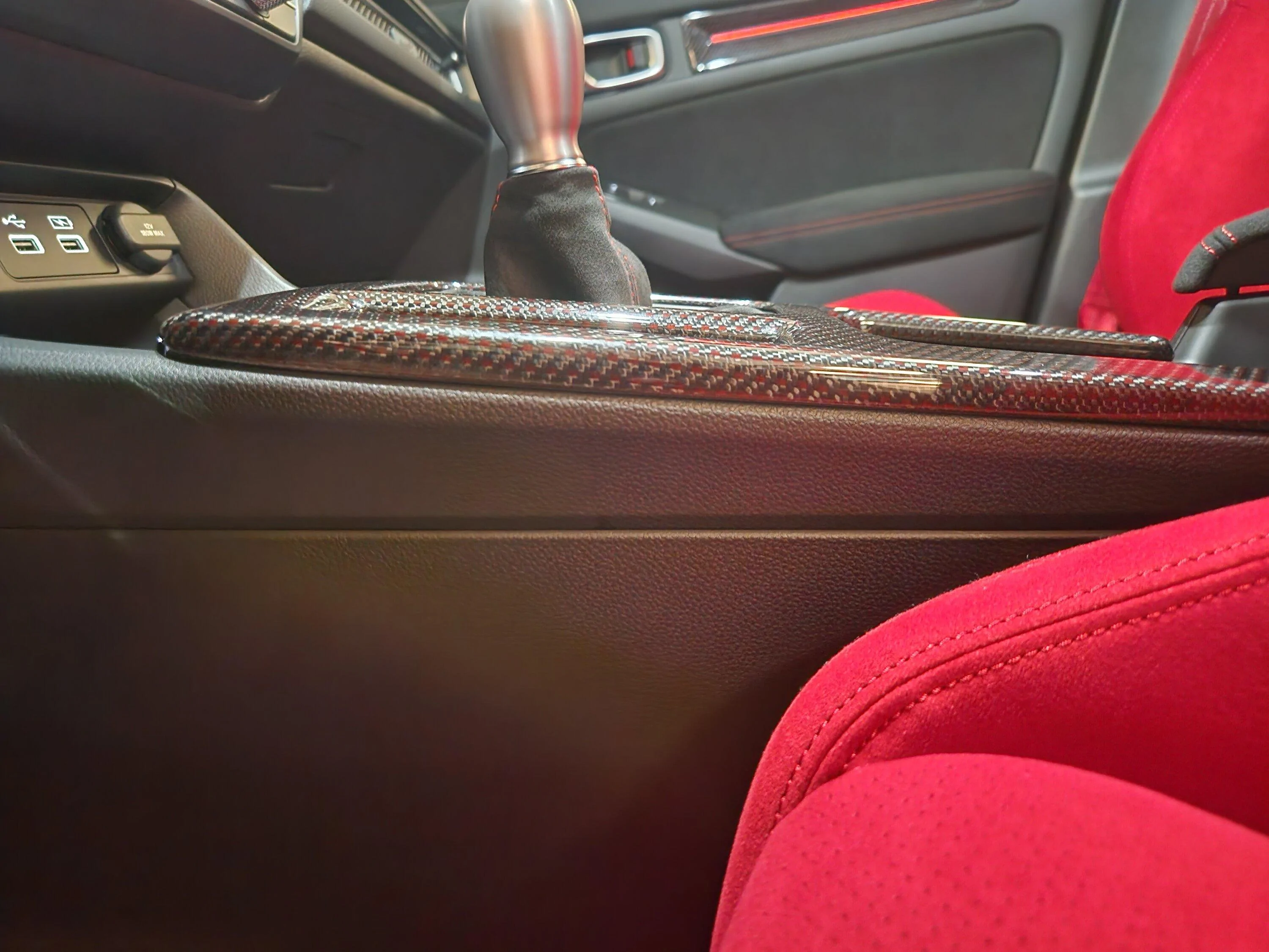 11th Gen Honda Civic Carbon Fiber Center console inlays. 20230724_095300