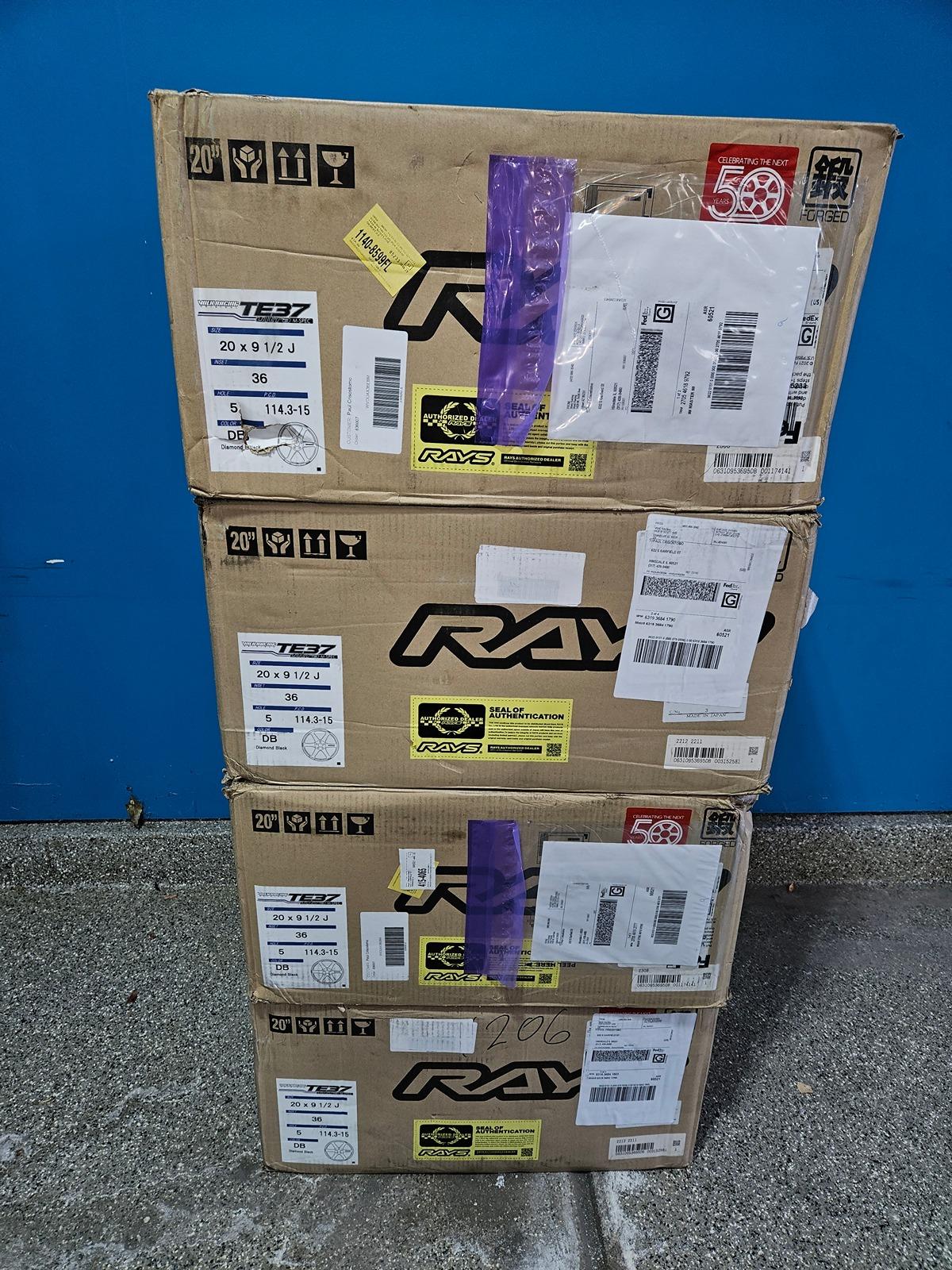 11th Gen Honda Civic Volk Racing TE37 Diamond Black wheels 20x9.5 5x114.3 et 36, set of 4 20240211_075227