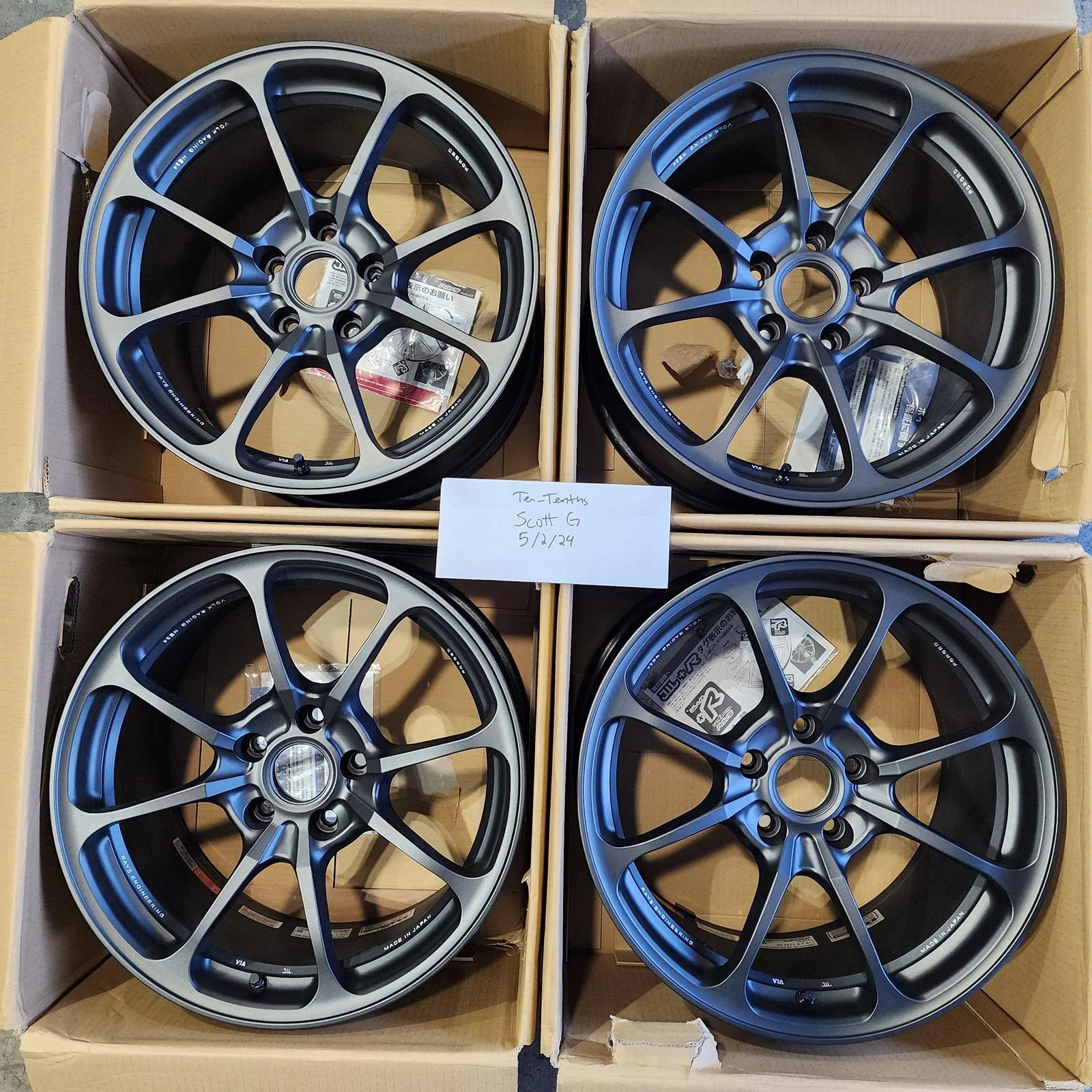 11th Gen Honda Civic VOLK NE24 18x9.5 ET45 Dark Matte Grey $2700 20240502_195447