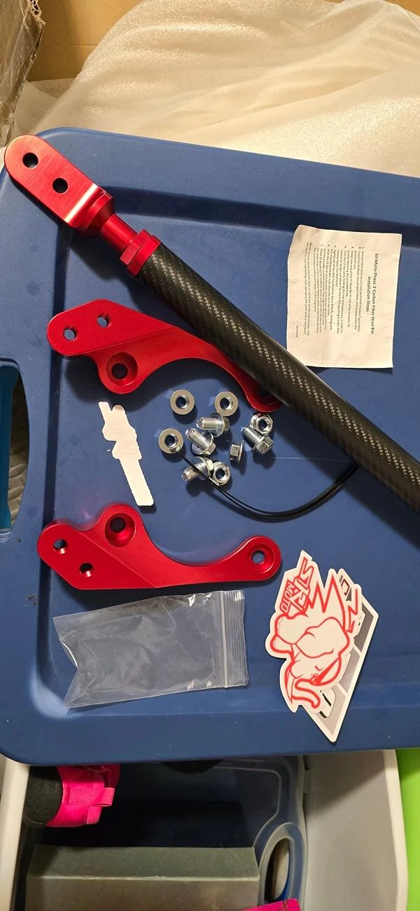 11th Gen Honda Civic SiroMoto Phase 2 Carbon Fiber strut bar installation experience on FL5 20240906_183225