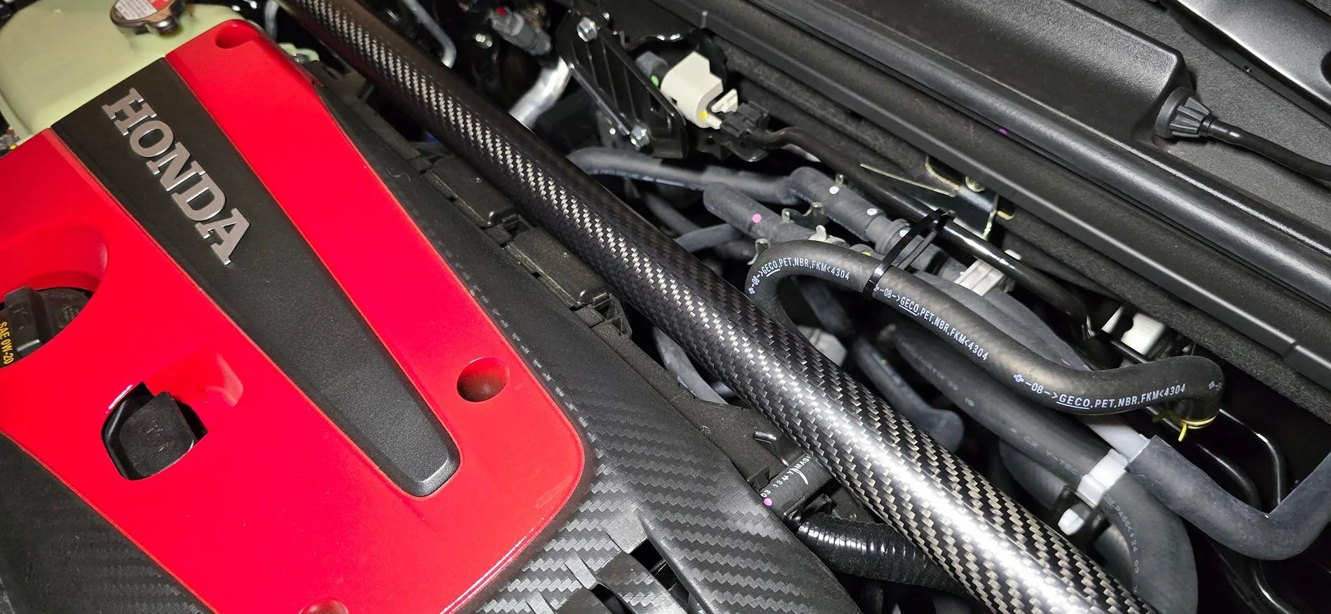 11th Gen Honda Civic SiroMoto Phase 2 Carbon Fiber strut bar installation experience on FL5 20240906_202008