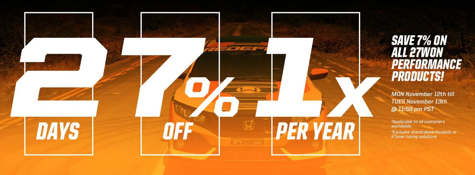 11th Gen Honda Civic 27WON 2 day sale 27Won-Website-HeroBanner-271-Holiday-Sale-110818