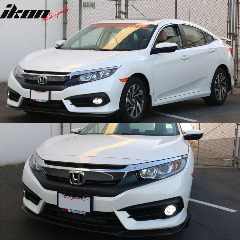 11th Gen Honda Civic 16-17 Civic 10th Gen Sedan - Fog Light and Lamp Cover (ABS) - LHFC-HC160E&LHF-FD-LED 2_2