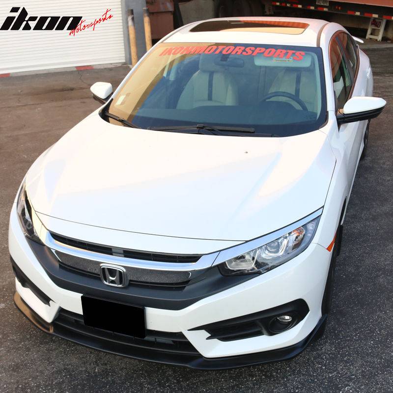 11th Gen Honda Civic 16-17 Civic 10th Gen Sedan and Coupe - CS Style Front Bumper Lip (PU) - BLF-HC164CS-PU 3