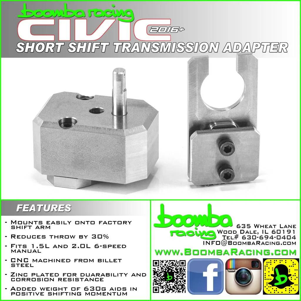 11th Gen Honda Civic Short Shift Transmission Adapter Plate - Boomba Racing 33285709112_d4534159ab_