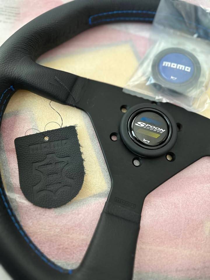 11th Gen Honda Civic SOCAL: NEW - 2012 Blue Stitch Momo Monte Carlo w/ spoon Gen III Horn Button 471734996_4795122920713693_7509742220656895461_n