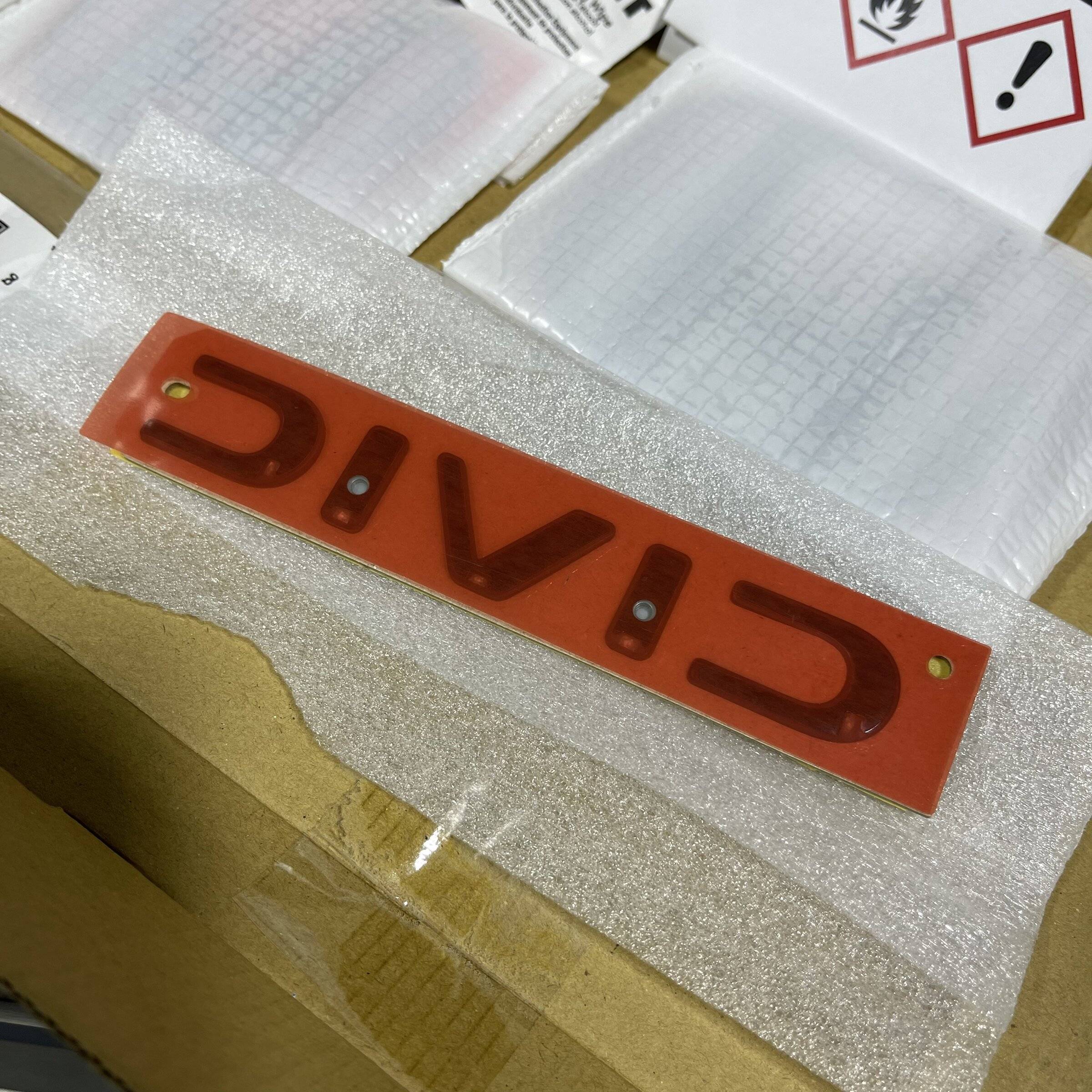 11th Gen Honda Civic OEM Black “H’s” & “Civic” emblems, Unboxing pics…straight outta parts! - Part numbers 5FDAEB4D-1E5D-430F-8E69-6560D23130B8