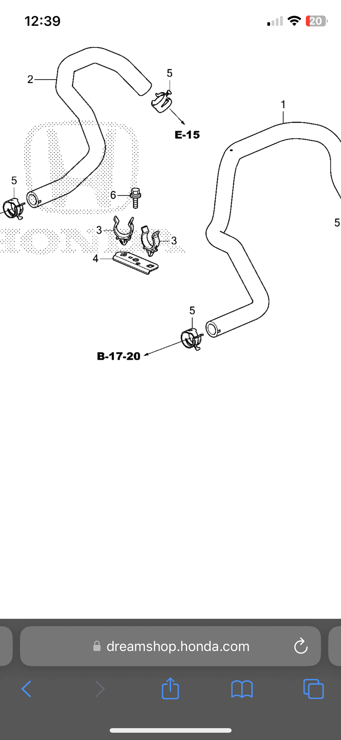 11th Gen Honda Civic 23 Civic Si Part Number for Bracket on Chargepipe 6C6B632D-E388-4A32-B12C-0BB73ED94C02
