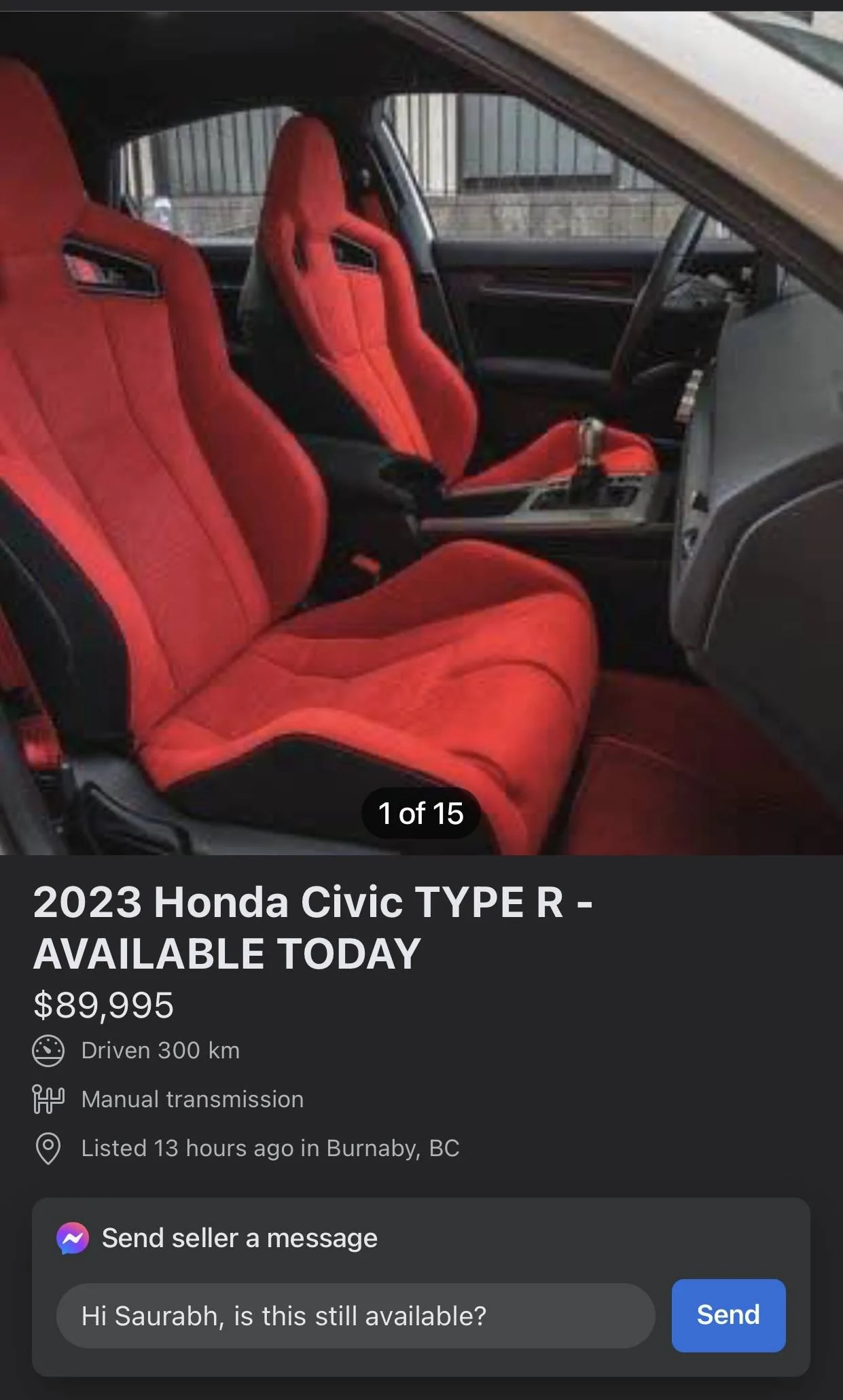 11th Gen Honda Civic Canadian dealer asked what colour Type R I want 85597349-CE22-4F47-990F-3FCF187962A4