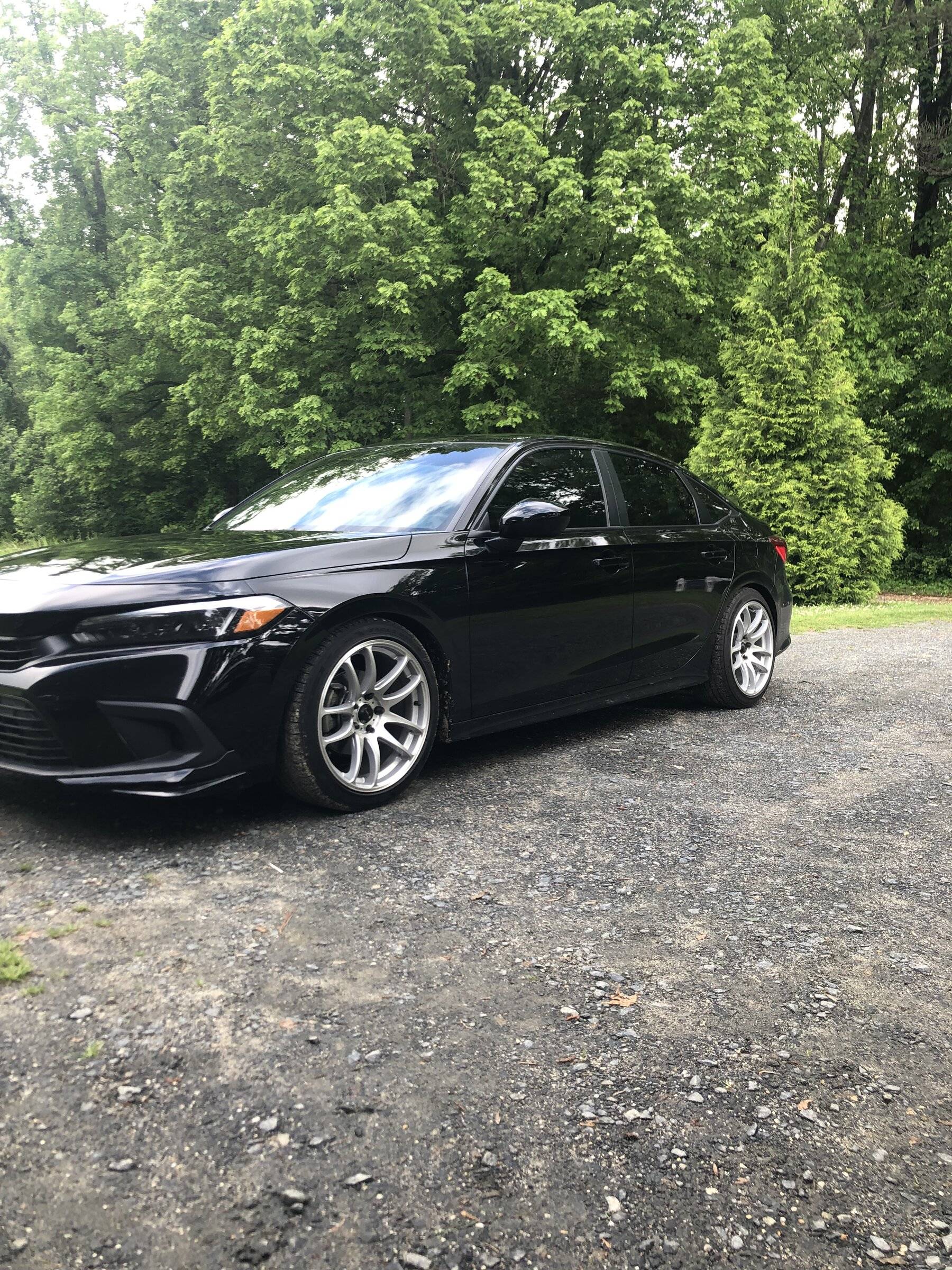 11th Gen Honda Civic Black, Lowered on H&R, HPD front and rear spoilers. 9CBA22A1-1EE5-42C8-886A-DD41ABC5CC26