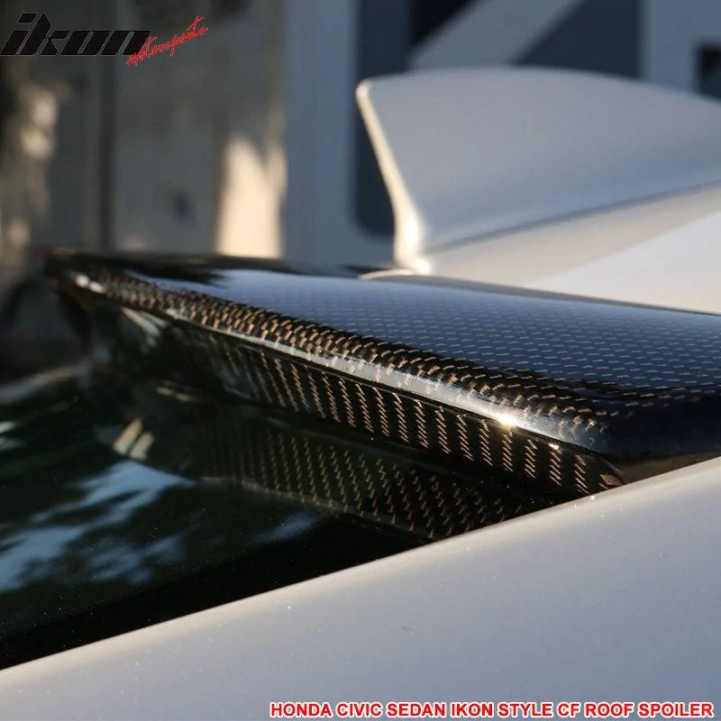 11th Gen Honda Civic 16-17 Civic 10th Gen Sedan - IKON Style Roof Spoiler (Carbon Fiber) - ASR-HC164IK-CF ASR-HC164IK-CF-1